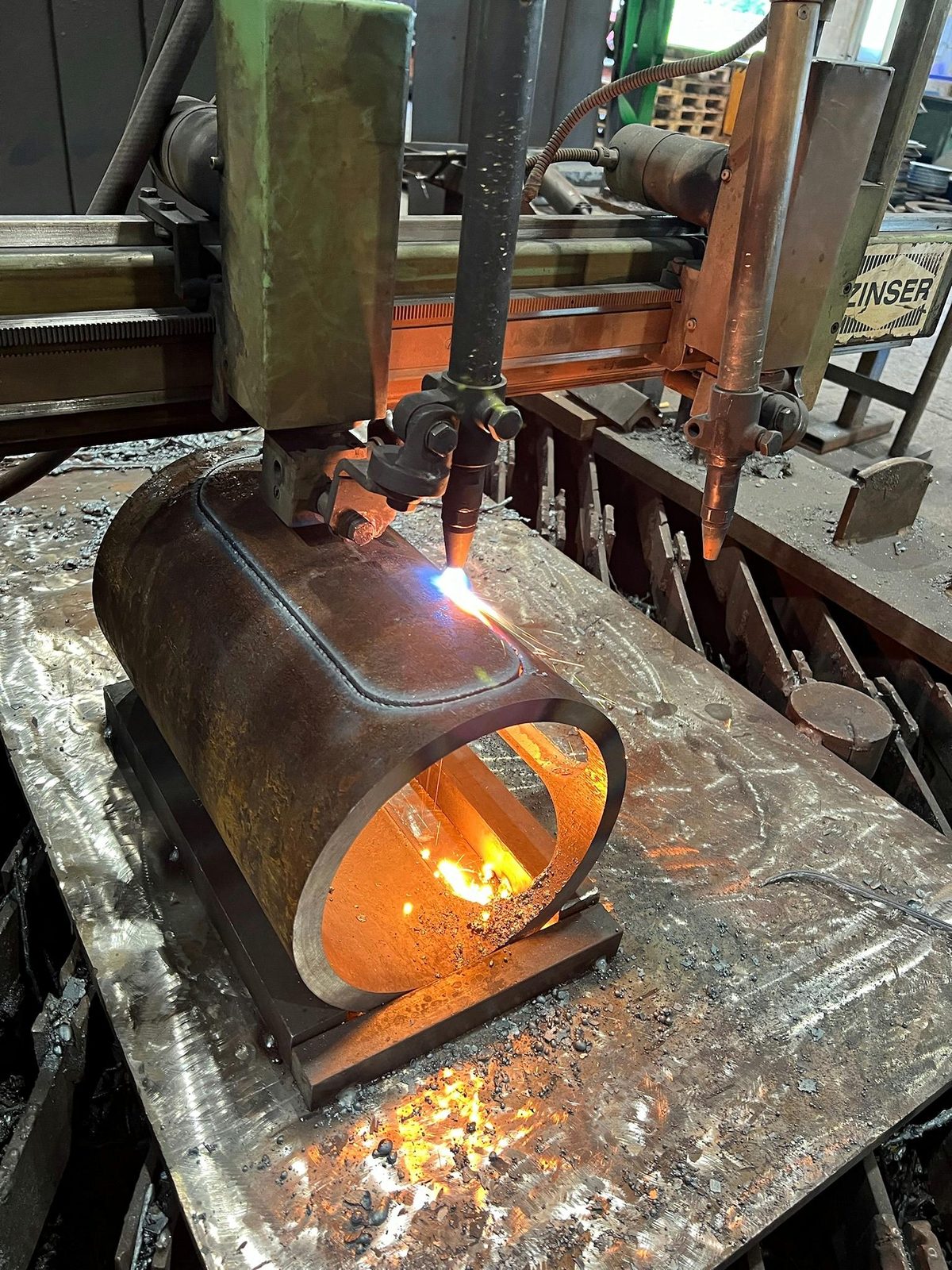Oxy-fuel pipe cutting of thick-walled steel tube — a tube laser alternative, Bock Maschinenbau Lorch, Germany